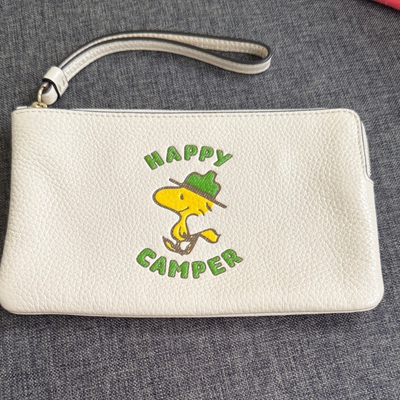 Coach Handbags - Coach Peanuts leather wristlet Snoopy Woodstock Hapoy Camper NEW